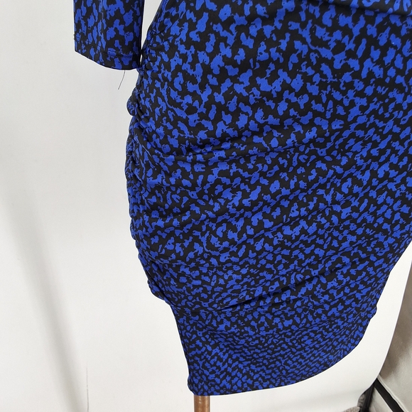 Jacob Medium Blue Geometric Long Sleeve Dress - Picture 4 of 6
